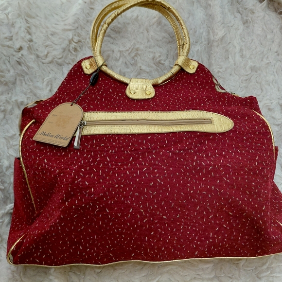 Mellow World Hand Beaded Canvas Tote Bag - Picture 2 of 5